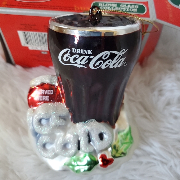 Coca Cola "Ice Cold"  Handblown Glass Christmas Ornament - Picture 8 of 9